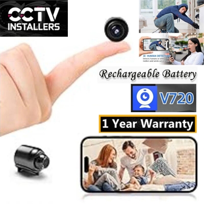 Picture of Mini CCTV Camera X5 Full HD WiFi 1080P 4K Wireless Support Night Vision 140 Degree Wide Angle Lens Motion Detection Audio Video Recording Mobile App Remote Monitoring Professional Home Gadget Black Color Designed For Personal Protection