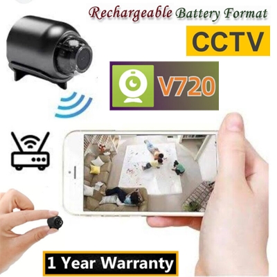 Picture of Mini CCTV Camera X5 Full HD WiFi 1080P 4K Wireless Support Night Vision 140 Degree Wide Angle Lens Motion Detection Audio Video Recording Mobile App Remote Monitoring Professional Home Gadget Black Color Designed For Personal Protection