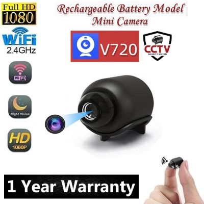 Picture of Mini CCTV Camera X5 Full HD WiFi 1080P 4K Wireless Support Night Vision 140 Degree Wide Angle Lens Motion Detection Audio Video Recording Mobile App Remote Monitoring Professional Home Gadget Black Color Designed For Personal Protection
