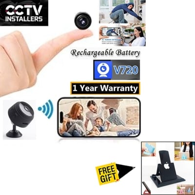 Picture of Mini CCTV Camera A9 Full HD WiFi 1080P 4K Wireless Night Vision 140° Wide Angle Lens Motion Detection Audio Video Recording App Remote Monitoring Professional Gadget Black Color Designed For Personal Protection – Complimentary Mobile Stand Added!