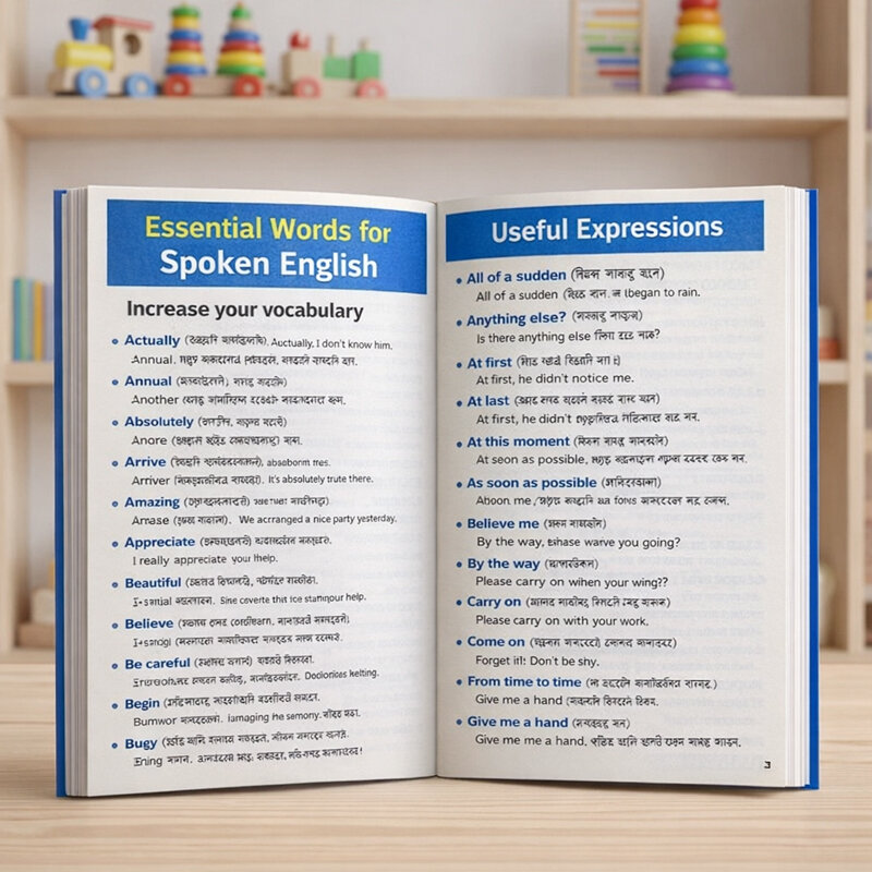 Picture of Spoken English Vocabulary Book with Important Words for Daily Use Smart Learning Guide for Beginners to Build Strong Speaking Confidence + Mobile Stand Free Gift!