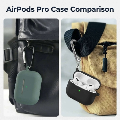 Picture of Universal Silicone Case Cover for AirPods Pro 2 2nd Generation Multi Color Premium Soft Protective Shell Shockproof Carabiner Keychain Included Perfect for Zoom Meetings YouTube Vlogging Gaming