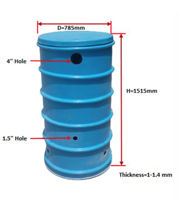 Picture of FRP Mobile Toilet  Pit ( Ring)  with cover 