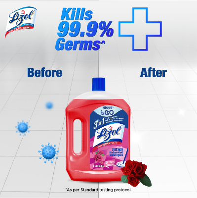 Picture of Free 8L Bucket with Lizol Disinfectant Surface & Floor Cleaner Floral 2L