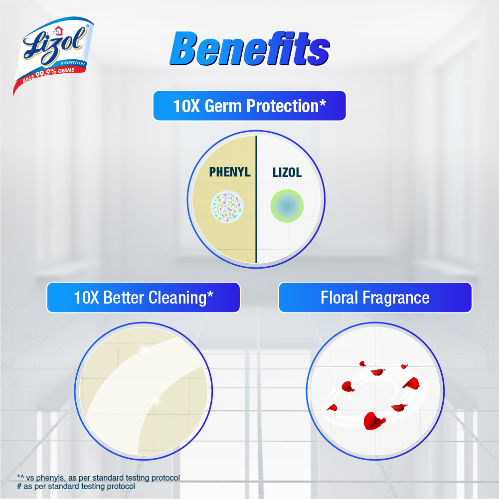 Picture of Free 8L Bucket with Lizol Disinfectant Surface & Floor Cleaner Floral 2L