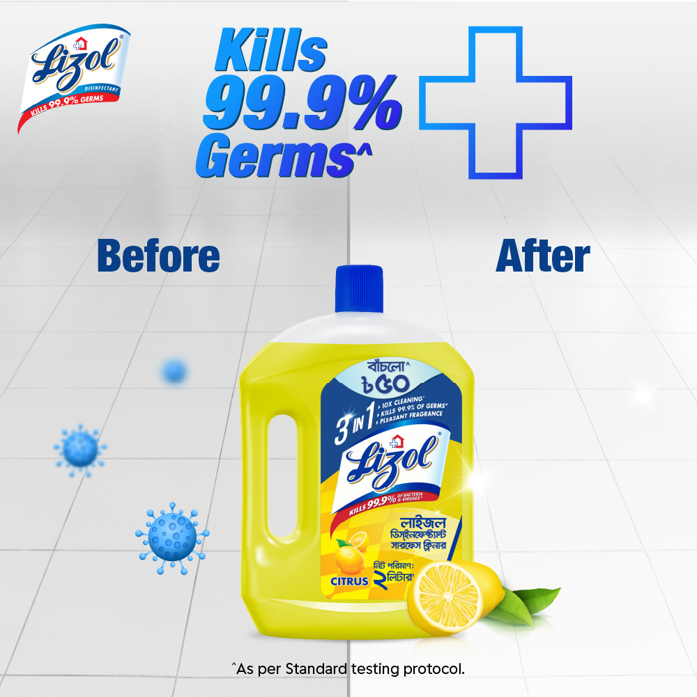 Picture of Free 8L Bucket with Lizol Disinfectant Surface & Floor Cleaner Citrus 2L