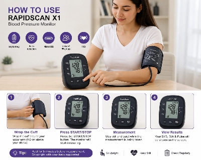 Picture of RapidScan X1 Electronic Sphygmomanometer Automatic Digital Blood Pressure Monitor