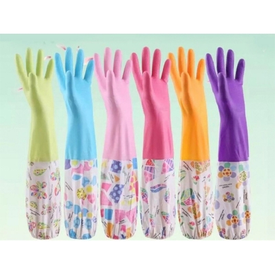 Picture of High Quality Silicone Dish Washing Kitchen Hand Gloves (Multicolor)