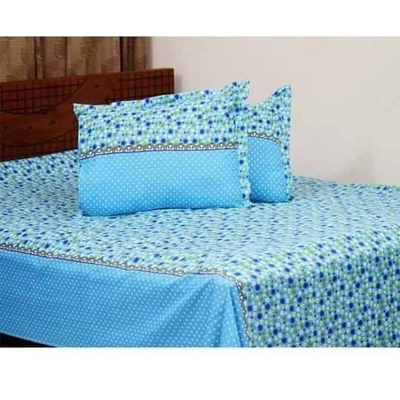 Picture of Digital Home Tex Cotton 7.5 Feet By 8 Feet King Size Bedsheet With Two Pillow Covers Multicolor