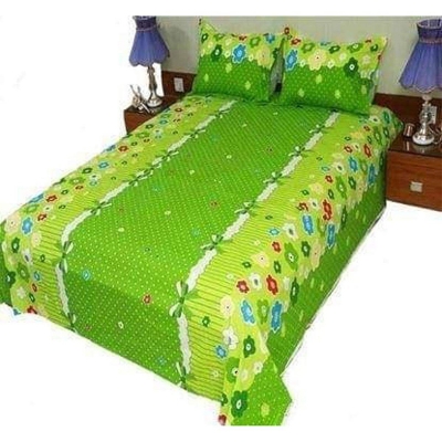 Picture of Digital Home Tex Cotton 7.5 Feet By 8 Feet King Size Bedsheet With Two Pillow Covers Multicolor