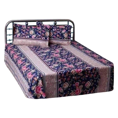 Picture of Double Size Cottont  Bed Sheewith  2 Pillow Covers - Multicolor