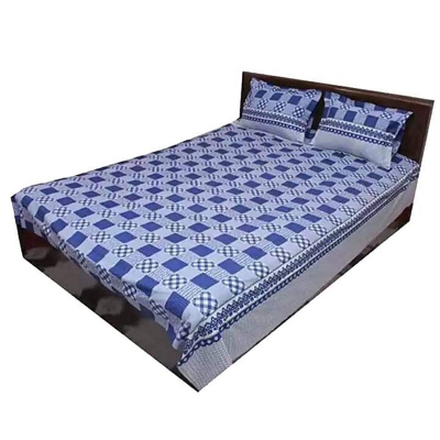 Picture of Double King Size Cotton Bed Sheet With  2 Pillow Covers - Multicolor 