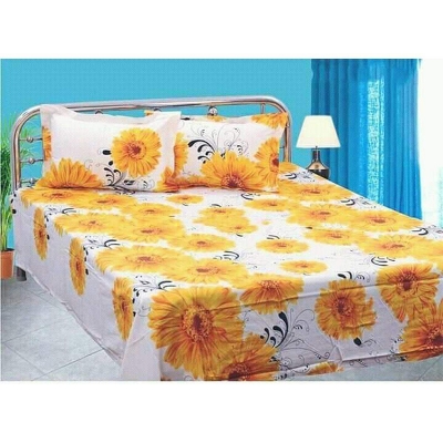 Picture of Double Size Cottont  Bed Sheewith Matching 2 Pillow Covers - Multicolor