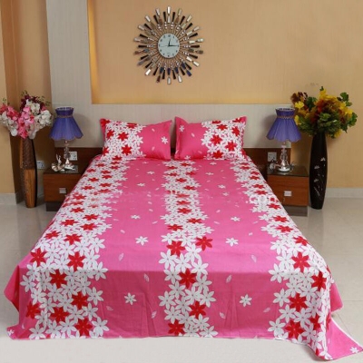 Picture of Cotton Fabric Multicolor Print 7.5 by 8.5 Feet Double King Size Bedsheet Set with Two Pillow Covers Multicolor