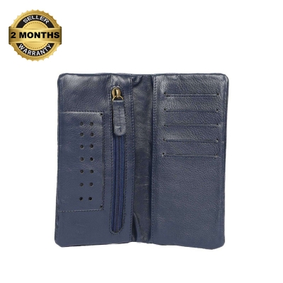 Picture of Wallet Stylish  Leather Men long Wallet + mobile cover blue soft and slim