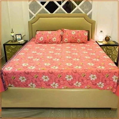 Picture of Double Size Cottont Bed Sheewith Matching 2 Pillow Covers - Multicolor