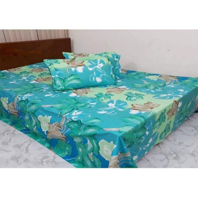 Picture of Double Size Cottont  Bed Sheet with Matching 2 Pillow Covers - Multicolor