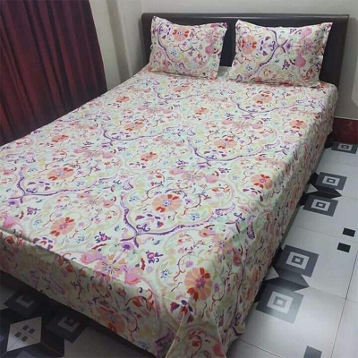 Picture of Double Size Cottont  Bed Sheewith  2 Pillow Covers - Multicolor