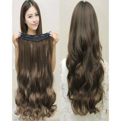 Picture of lips Hair Pieces Hair Extensions New Fashion Women and Girls Long Curly Human Hair Extension
