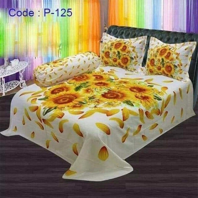 Picture of Double Size Cottont  Bed Sheewith  2 Pillow Covers - Multicolor