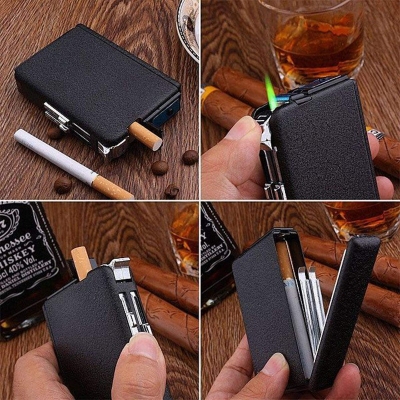 Picture of 10 stick Cigarette Box Case Cigarette Holder Automatic Storage Box Metal