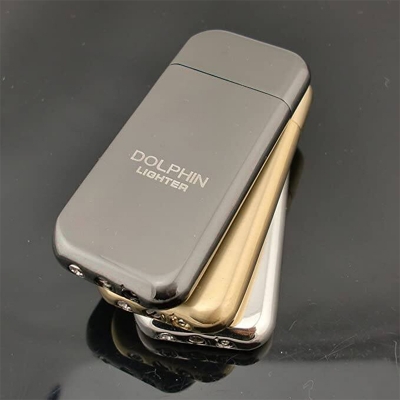 Picture of Windproof Lighter Gas Refillable Lighter Wrinkle paint Slim Lighter Without Gas 