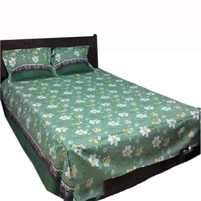 Picture of Double Size Cottont Bed Sheet with Matching 2 Pillow Covers Multicolor