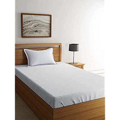 Picture of White Bed Sheet With Two Pillow Cover Multicolor