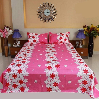 Picture of Double Size Cottont Bed Sheet with Matching 2 Pillow Covers - Bed Sheet Multicolor