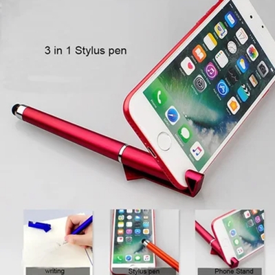 Picture of Universal 3 in 1 Capacitive Stylus Pen with Mobile Stand Holder, Writing Pen, Capacitive Pen for Mobile use, Compatible for Android Touch Screen 