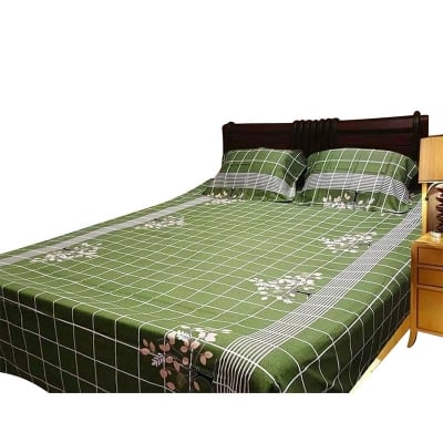 Picture of Double Size Cottont  Bed Sheet with Matching 2 Pillow Covers - Multicolor