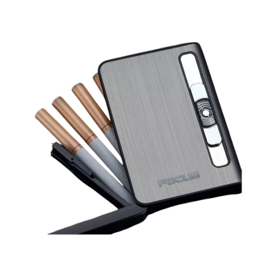 Picture of Ultra Thin Cigarette Case Box Bilt -in Booten Flem Lighter