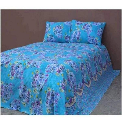 Picture of Double Size Cottont  Bed Sheewith Matching 2 Pillow Covers - Multicolor