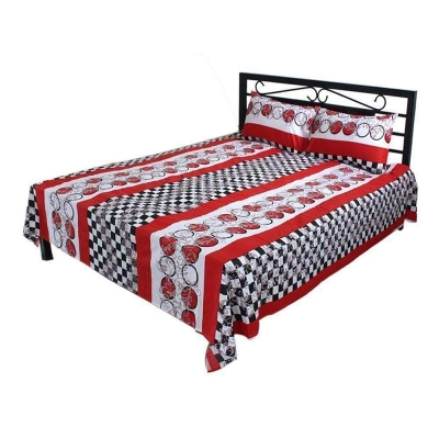 Picture of Double Size Cottont  Bed Sheewith  2 Pillow Covers - Multicolor