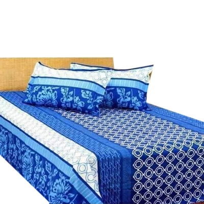 Picture of Double Size Cottont  Bed Sheewith Matching 2 Pillow Covers - Multicolor