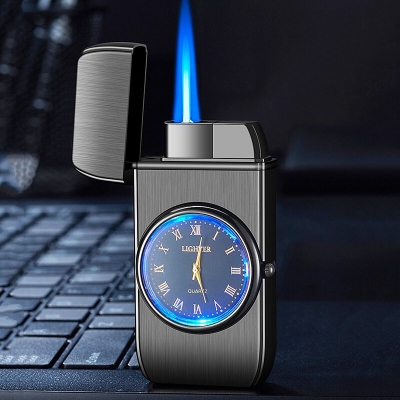 Picture of Butane Gas Lighters Turbo Windproof Lighters Metal Watch Lighters Men's Gadget Cigarette