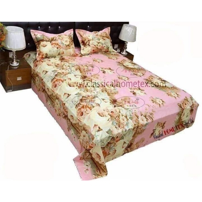 Picture of Double King Size Cotton Bed Sheet With  2 Pillow Covers - Multicolor