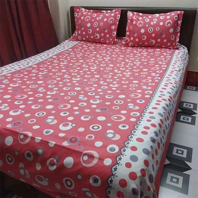 Picture of Double Size Cottont  Bed Sheewith  2 Pillow Covers - Multicolor