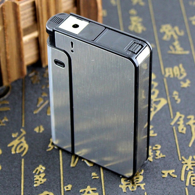 Picture of Focus Cigarette box Cigarette Case Metal Windproof Refillable Gadgets Lighter Cigarette Box For Men Smoking Gift 10 cigarett e capacity