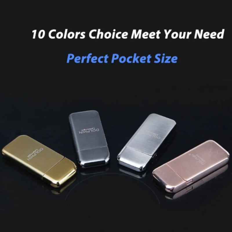 Picture of Dolphin Hy300 Windproof Refillable Butane Gas Lighter: Elegantly Crafted Windproof Lighter with Dolphin Engraving Reliable Flame