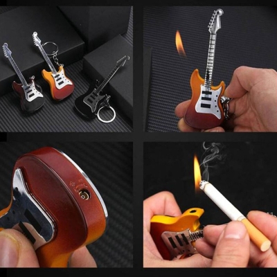 Picture of Mini Cute Candle Custom Torch Lighter: Metal Novelty for Men Booten Lighter with Guitar