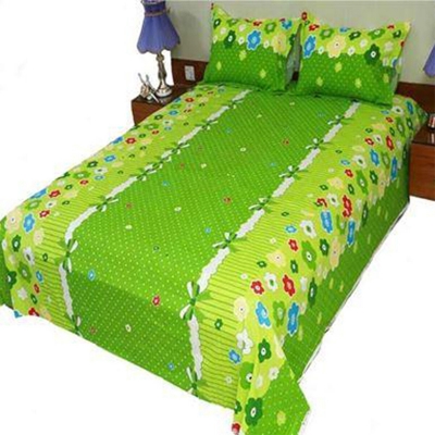 Picture of Double Size Cotton Bed Sheet with Matching 2 Pillow Covers - Multicolor 