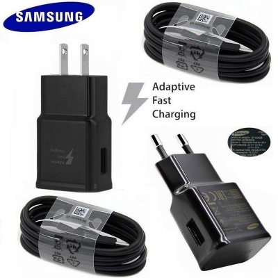 Picture of Samsung Adaptive Fast Charger with Type C Cable For Samsung Galaxy S10 / S10+ / S9 / S9+ / S8 / S8+ / Note 8 / Note 9 Black