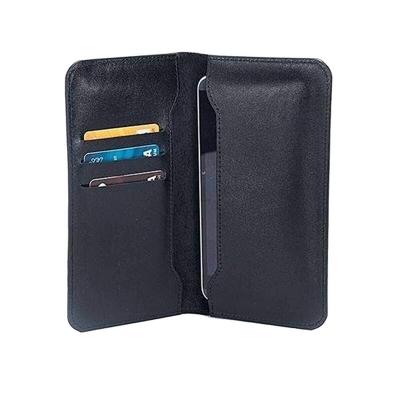 Picture of Black Leather Wallet with Mobile Cover for Men Black