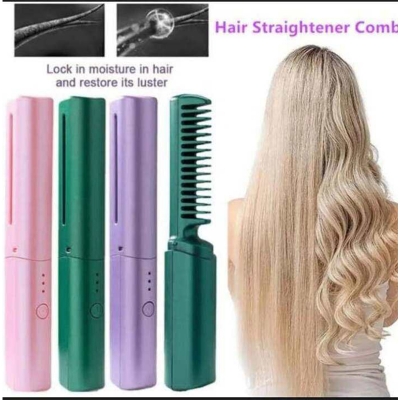 Picture of Compact Hair Straightener for Home Use Portable Wireless Hair Straightening Comb for Travel Salon Use Adjustable for Curly 