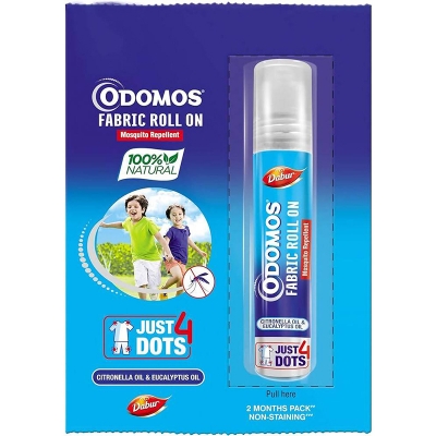 Picture of Odomos Mosquito Repellent Fabric Rollon Citronella & Eucalyptus Oil | 8Ml | Made In India 