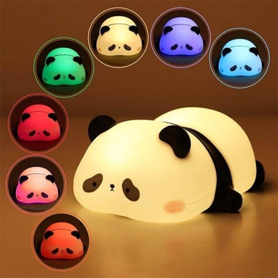 Picture of Sleeping Panda LED Night Light Living Room Cute Panda Plastic Lamp Bedside Decor Creative Kids Night Light Birthday Gift Cake Decor Multicolor