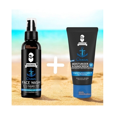 Picture of Muuchstac Best Combo For Men [Facewash + Moisturizer & Sunscreen] 