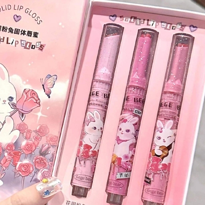 Picture of Gege Bear Solid Lip Gloss Long-lasting Moisturizing Shiny Lipstick Lip Balm Pen Portable Makeup for Women 