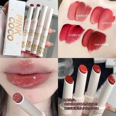 Picture of Pink coco 1Pcs Water-light Lip Glaze Mirror Glitter Lip Tint Long Lasting Moisturising Love Heart Shape Solid Lipstick Pen Lips Make Up 